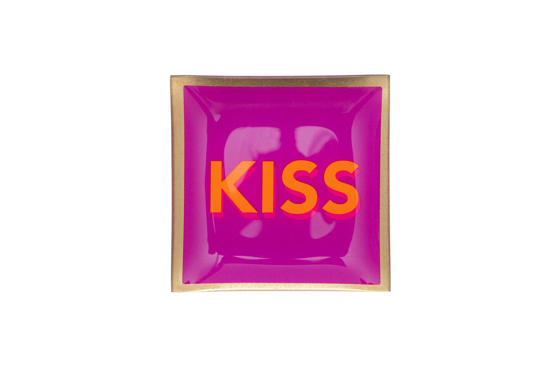 Glasteller LOVE PLATES S - fuchsia - Pink