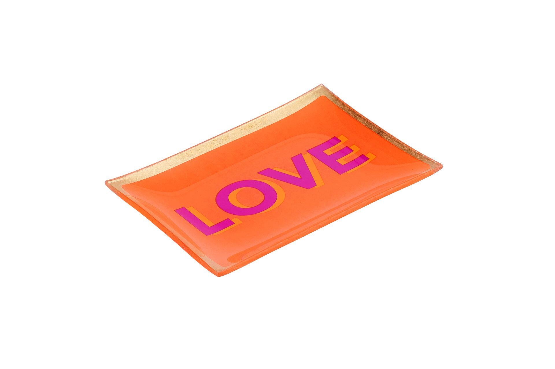 Glasteller LOVE PLATES M - orange - Orange