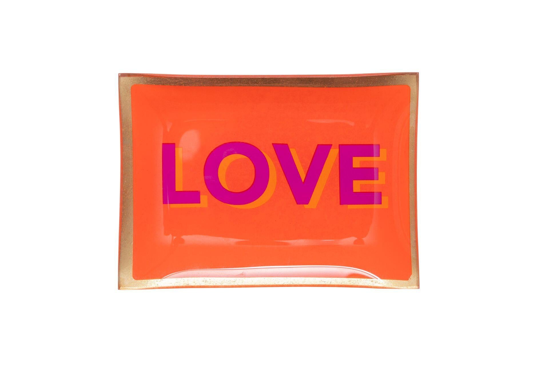 Glasteller LOVE PLATES M - orange - Orange
