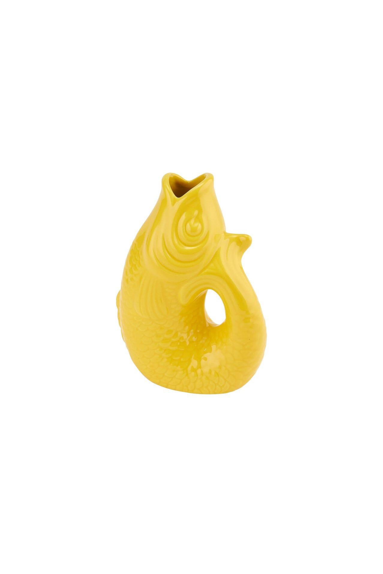 Fisch-Vase MONSIEUR CARAFON XS - tuscan sun - Gelb