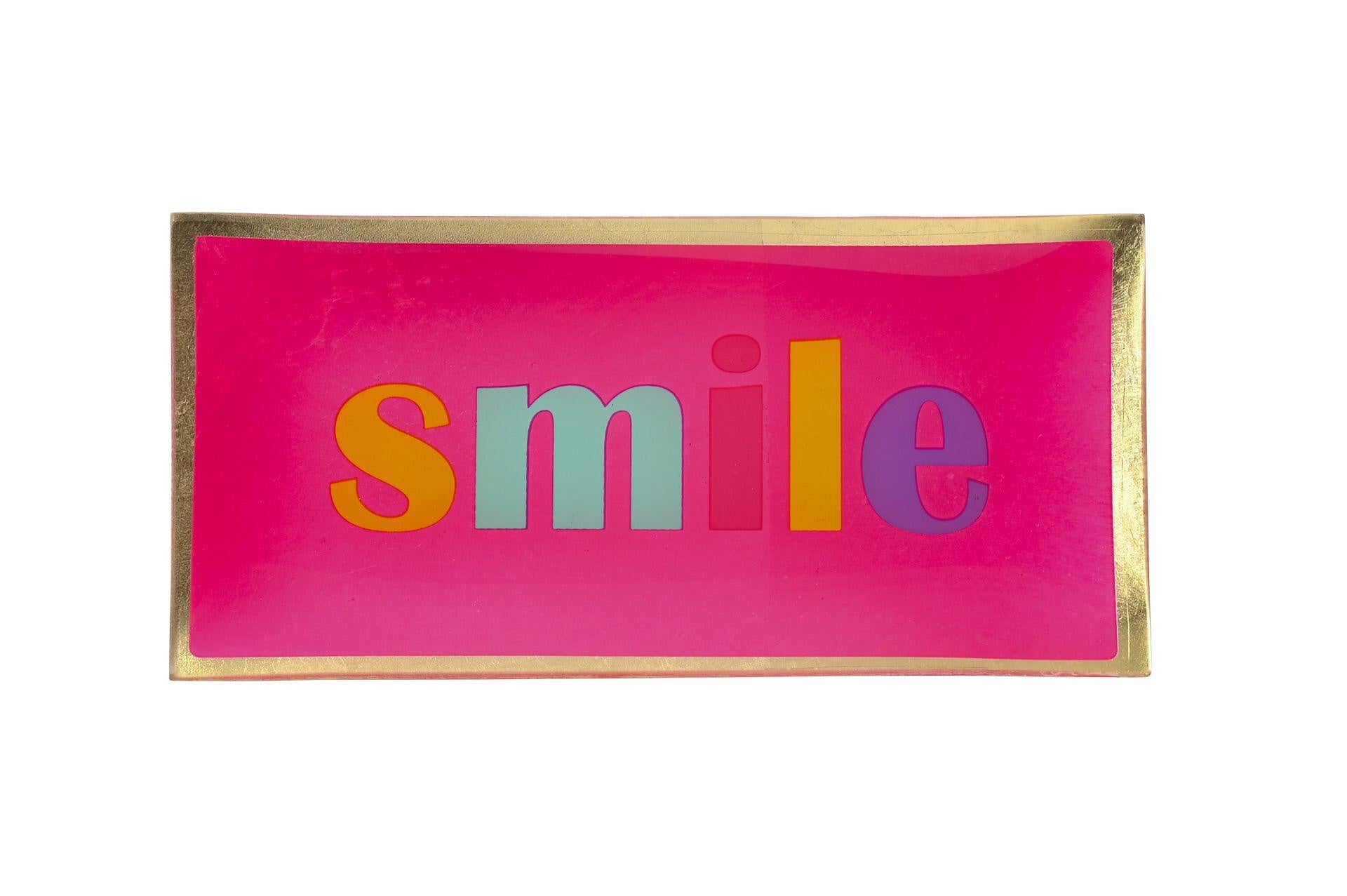 Glasteller L SMILE - neon pink - Pink