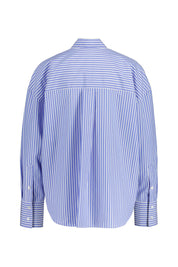 Hemdbluse gestreift aus Baumwolle - 730 - Blau