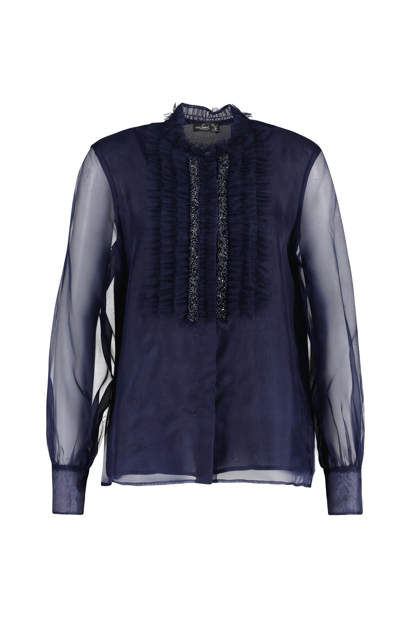 Bluse Relaxed Fit mit Rüschen - 790 - Blau