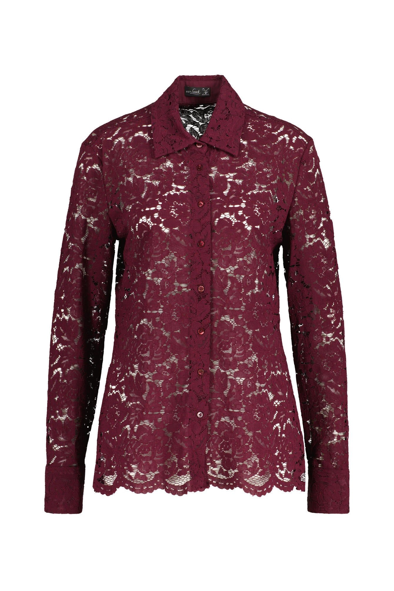 Spitzenbluse CELLAI aus Baumwolle - 590 - Rot