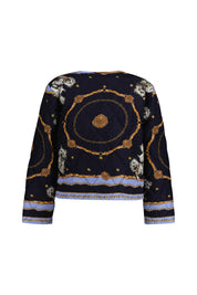 Steppjacke gemustert aus Viskosemix - 792 - Blau