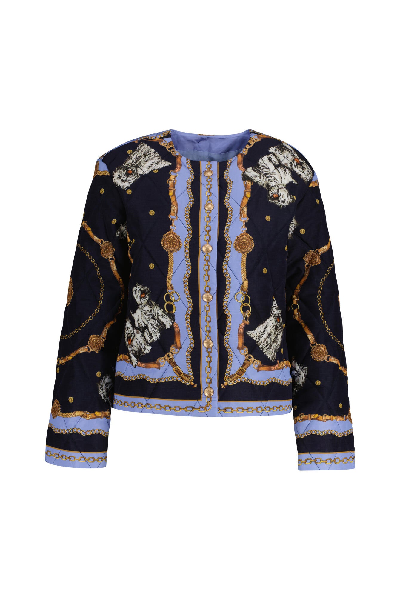 Steppjacke gemustert aus Viskosemix - 792 - Blau