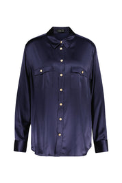 Bluse DORICIA aus Seide - 790 - Blau