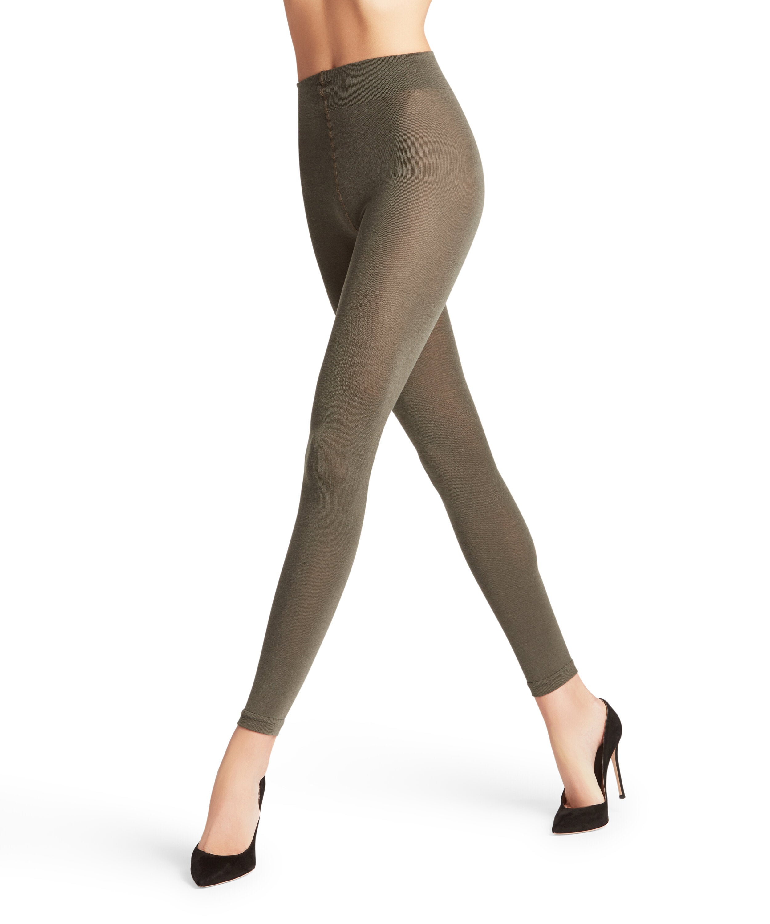 Leggings aus Schurwollemix - 7826 military - Grün