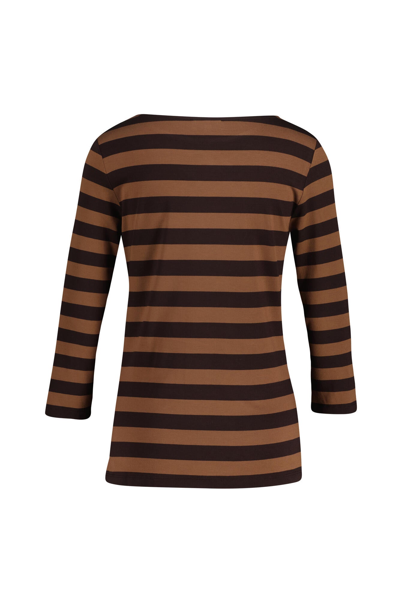 Langarmshirt gestreift aus Viskose - 2262 - Braun