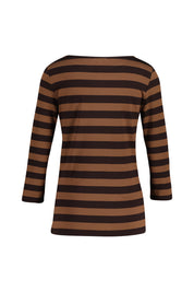 Langarmshirt gestreift aus Viskose - 2262 - Braun