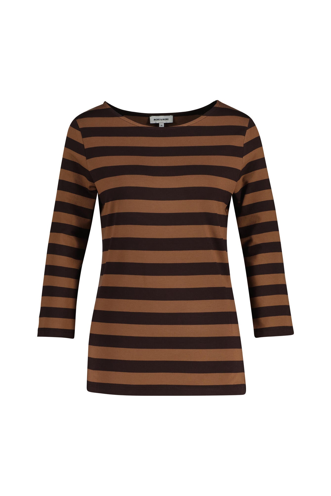 Langarmshirt gestreift aus Viskose - 2262 - Braun