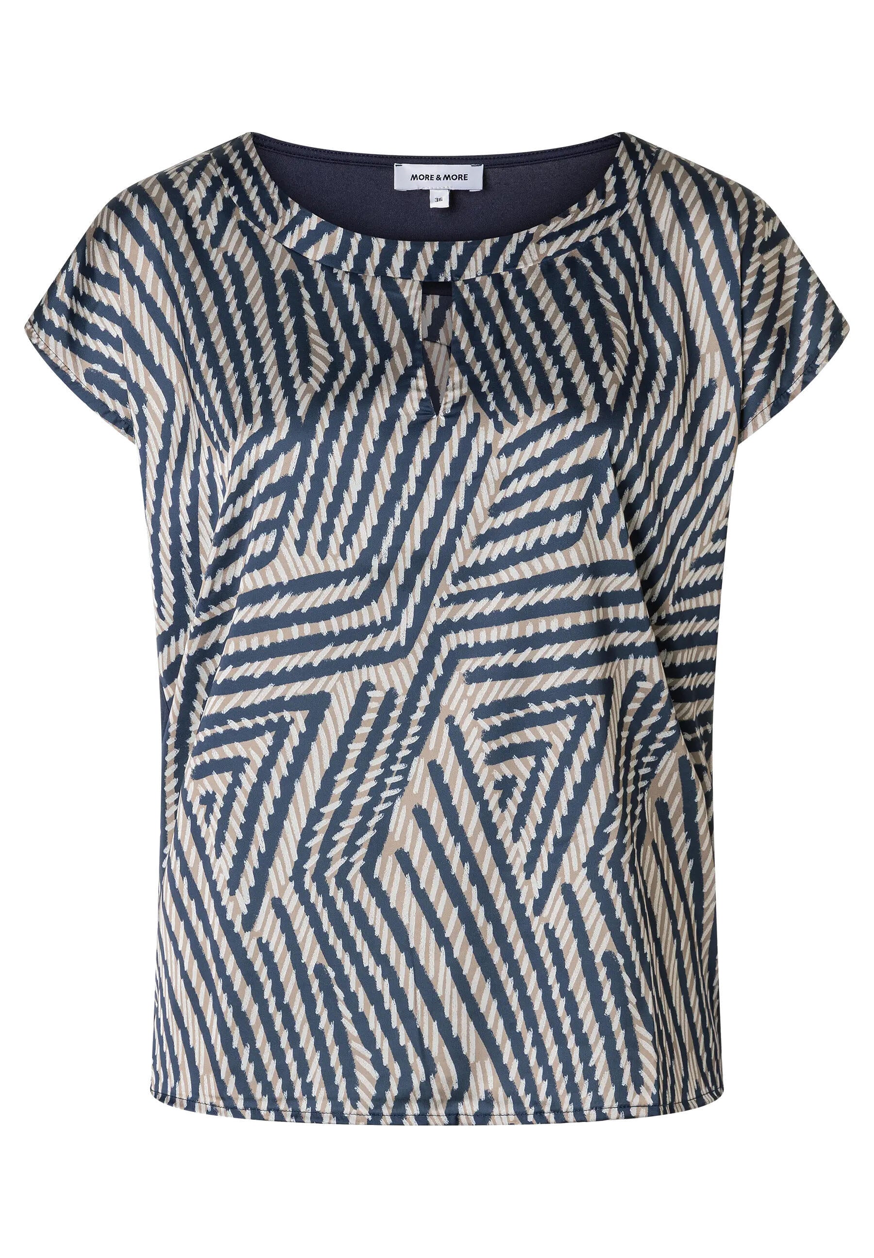 Shirtbluse gemustert - 3375 - Blau