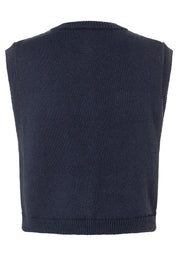 Strickweste aus Baumwollmix - 0375 - Blau