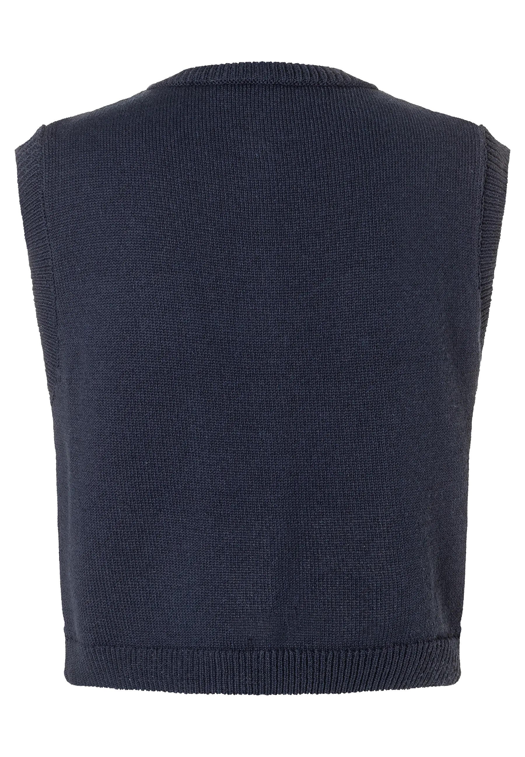 Strickweste aus Baumwollmix - 0375 - Blau