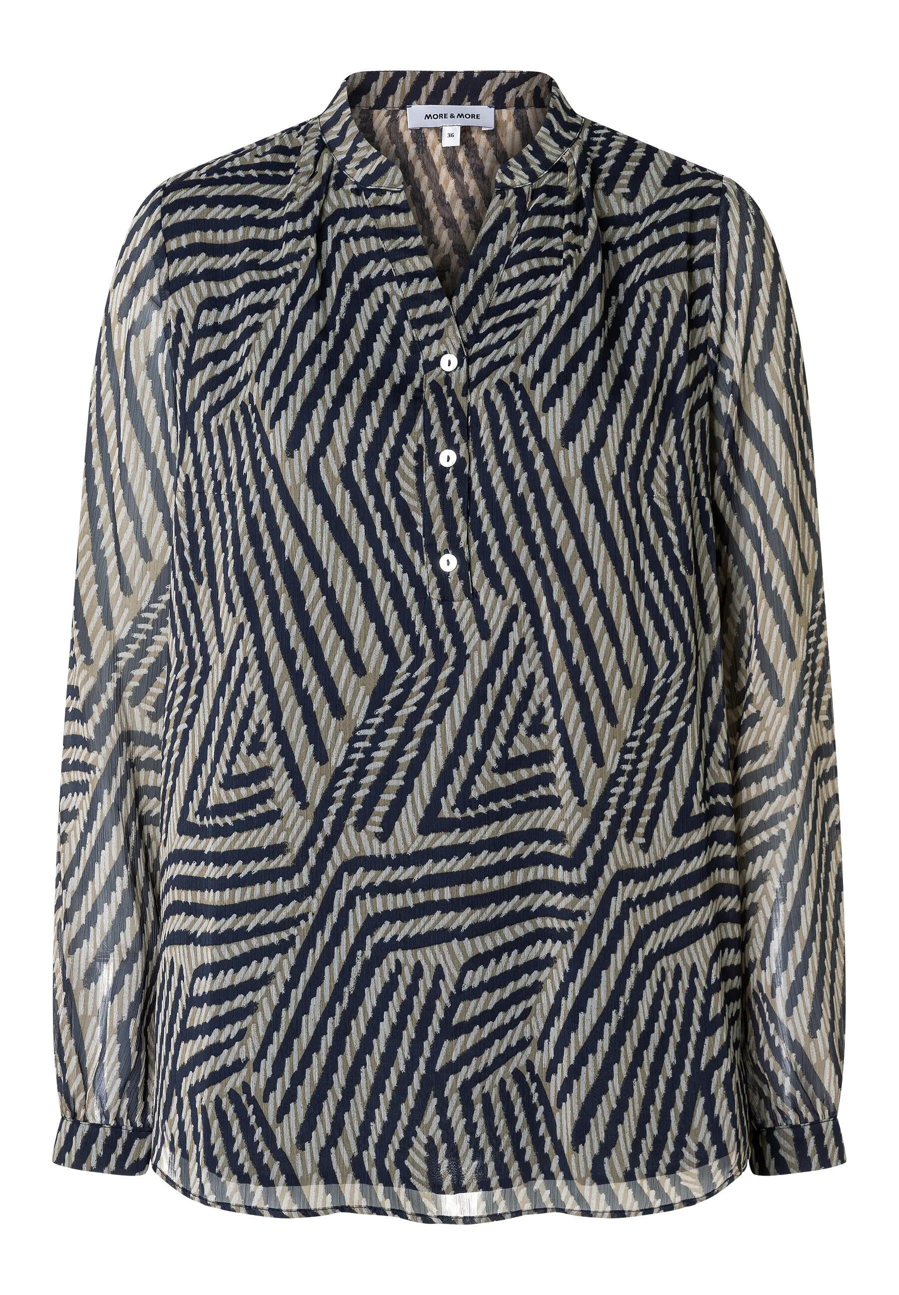 Chiffonbluse gemustert - 3375 - Blau