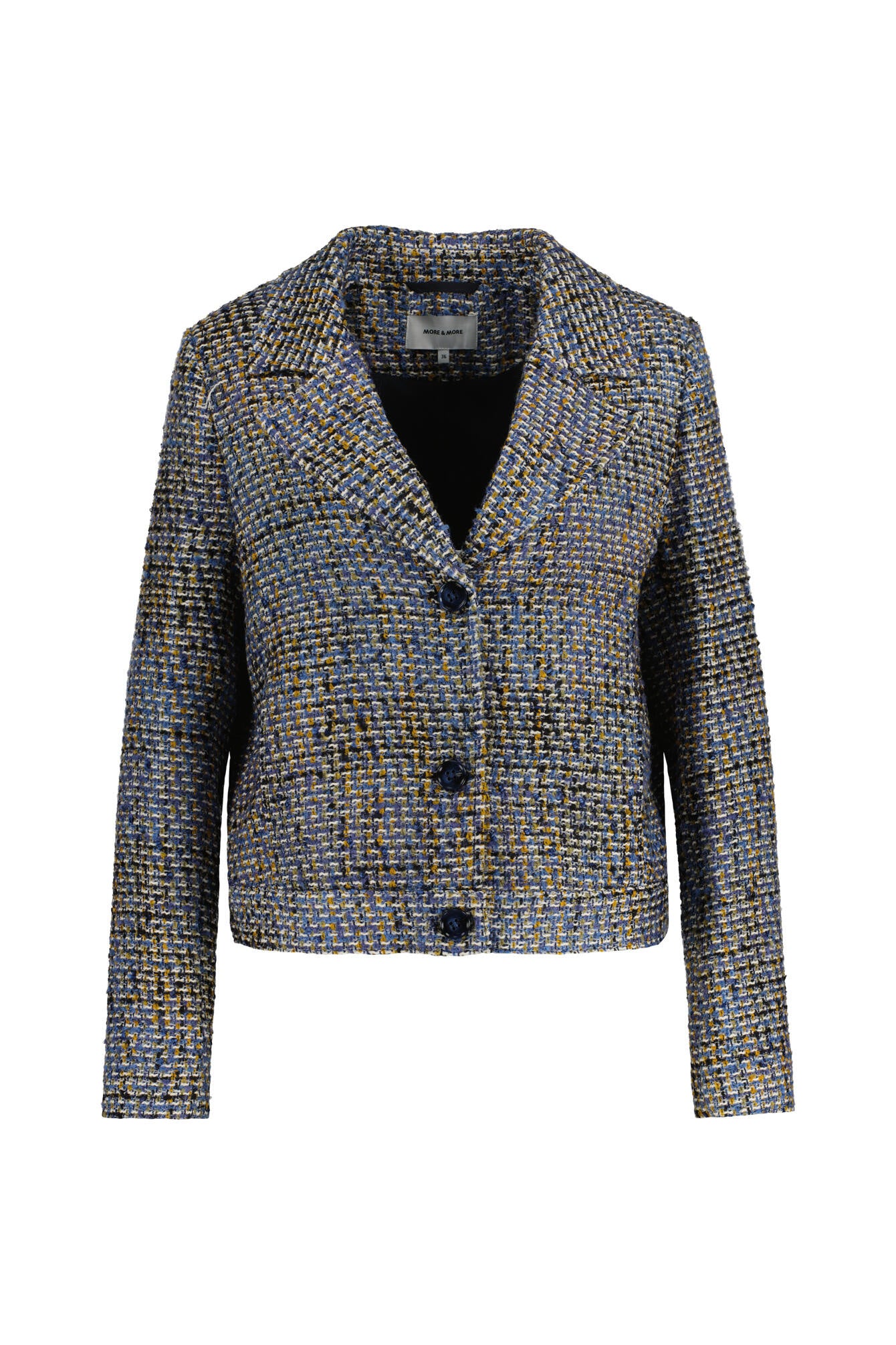 Boucléjacke mit Reversekragen - 4662 - Blau