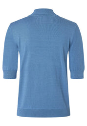 Strick-T-Shirt aus Viskose - 0334 - Blau