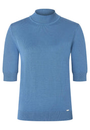 Strick-T-Shirt aus Viskose - 0334 - Blau
