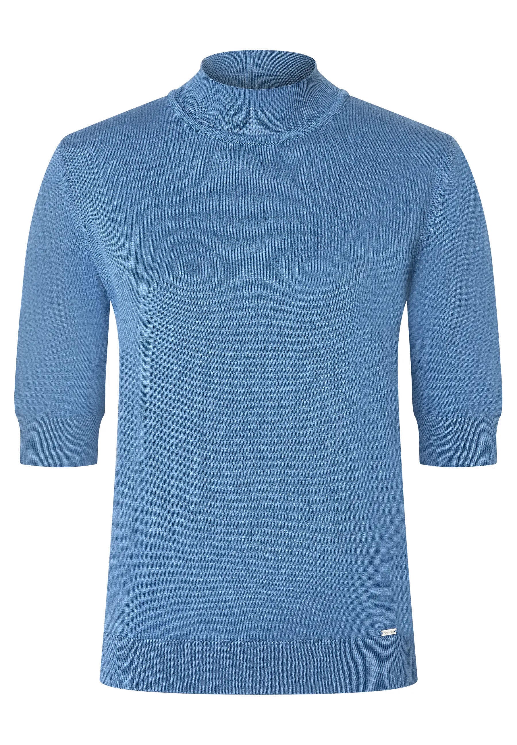 Strick-T-Shirt aus Viskose - 0334 - Blau