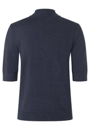 Strick-T-Shirt aus Viskose - 0375 - Blau