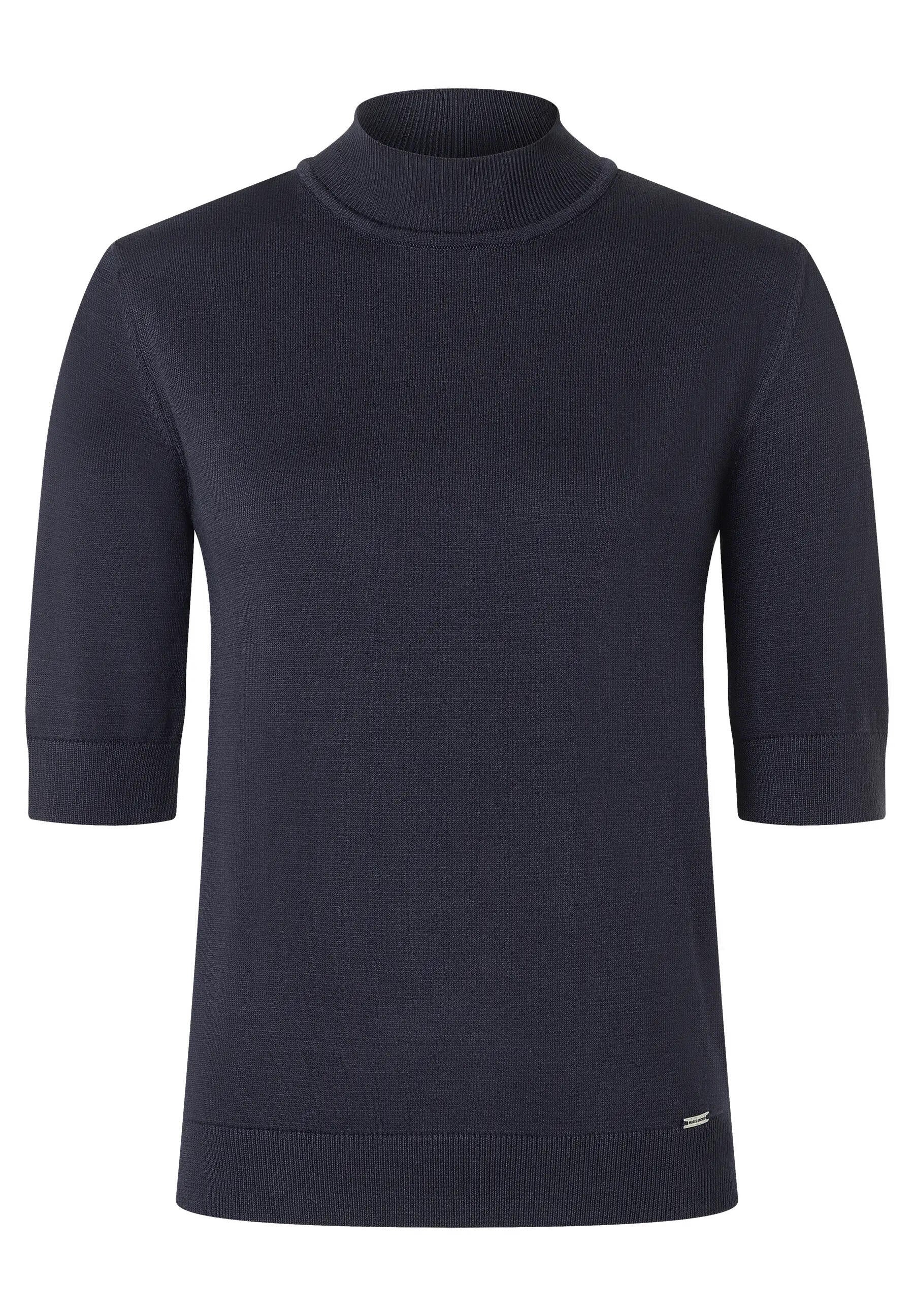 Strick-T-Shirt aus Viskose - 0375 - Blau