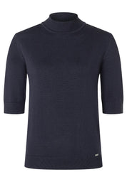 Strick-T-Shirt aus Viskose - 0375 - Blau