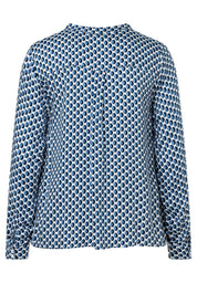 Bluse mit V-Auschnitt - 3334 - Blau