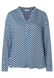 Bluse mit V-Auschnitt - 3334 - Blau