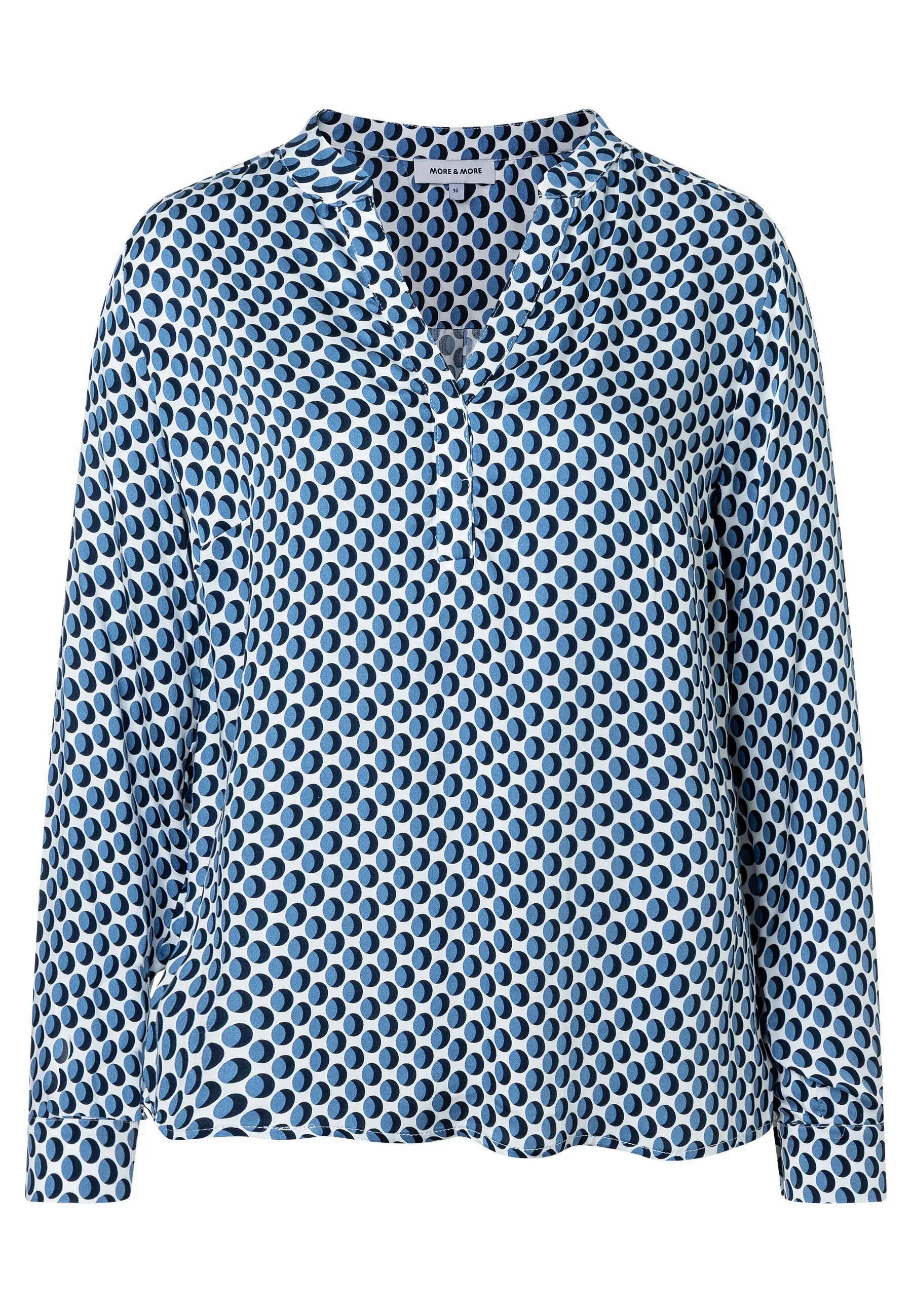 Bluse mit V-Auschnitt - 3334 - Blau