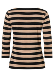 Langarmshirt gestreift - 2244 - Beige
