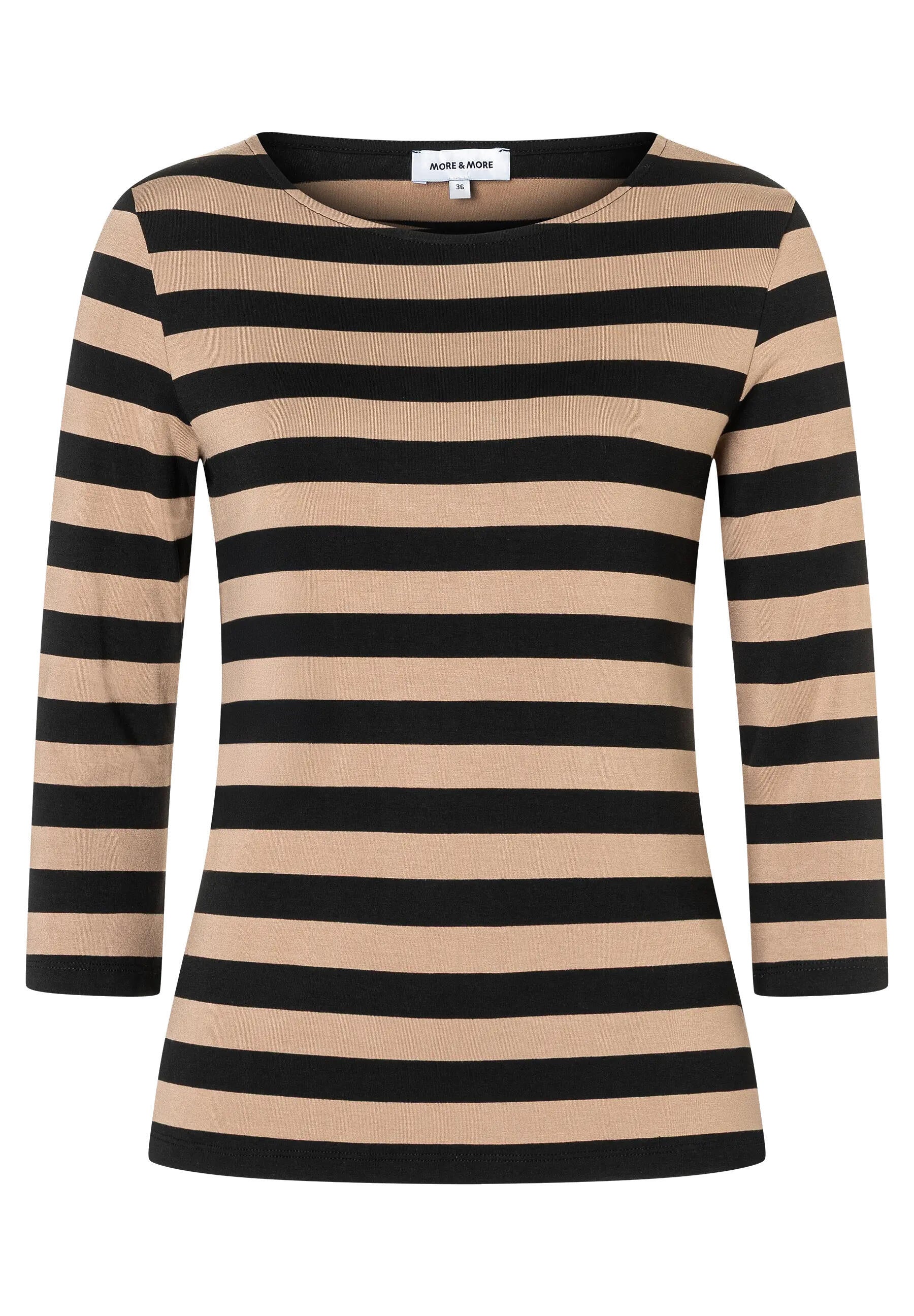 Langarmshirt gestreift - 2244 - Beige