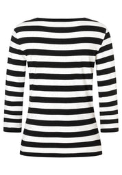 Langarmshirt gestreift - 2790 - Weiß | Schwarz