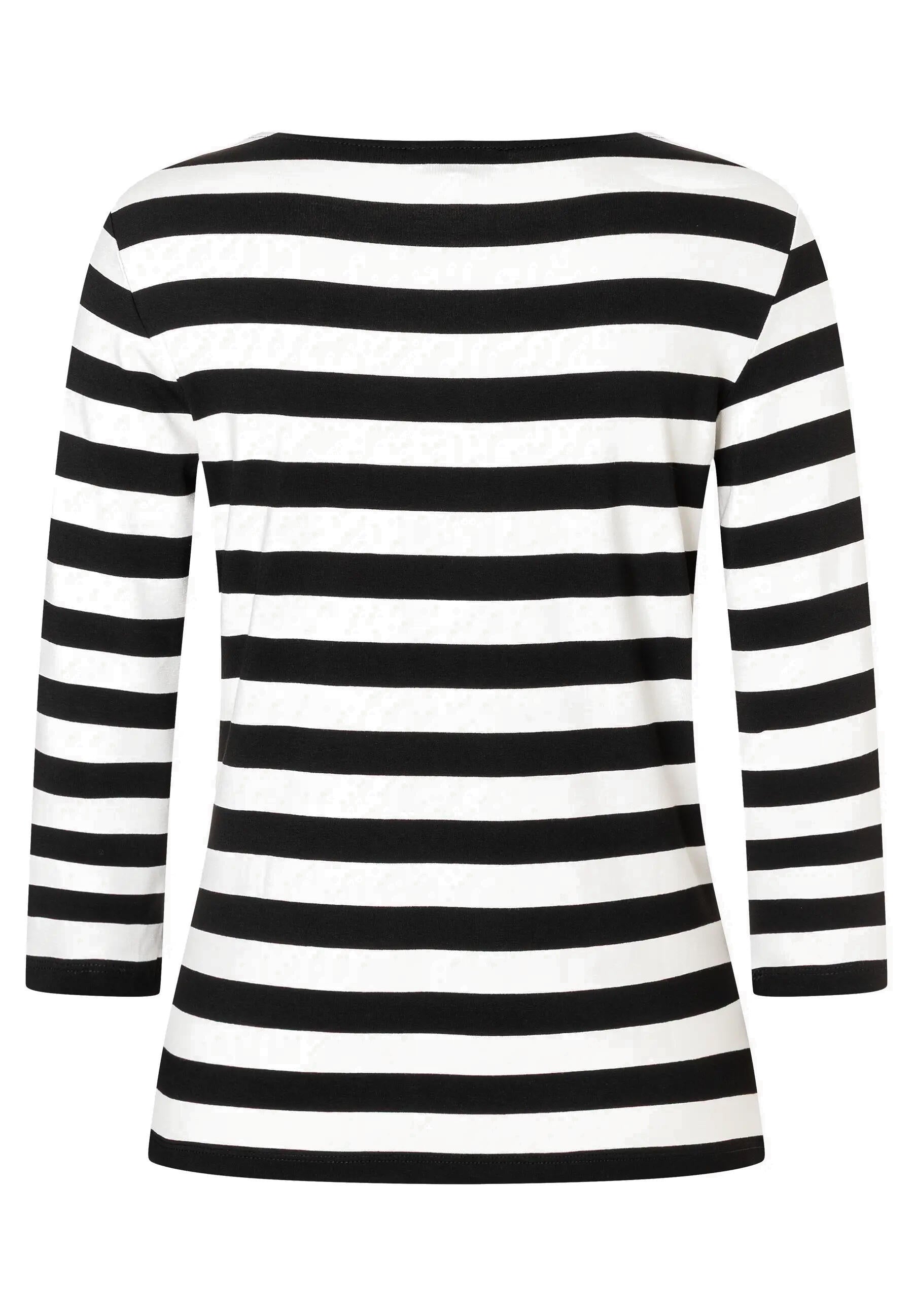 Langarmshirt gestreift - 2790 - Weiß | Schwarz