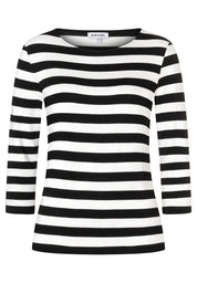 Langarmshirt gestreift - 2790 - Weiß | Schwarz