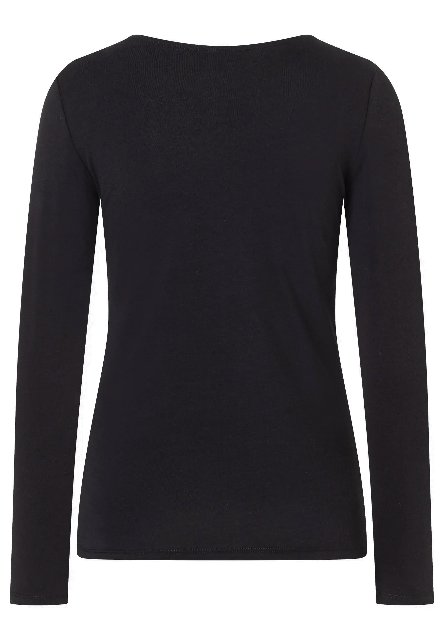 Langarmshirt aus Baumwolle - 0790 - Schwarz