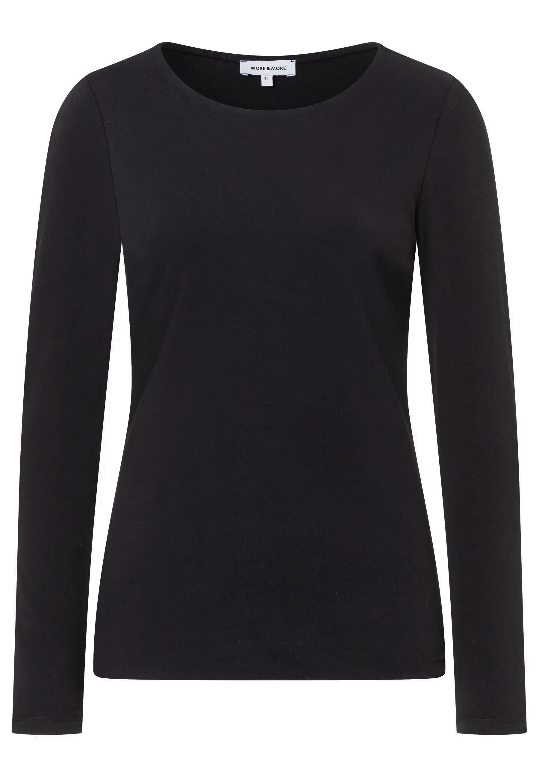Langarmshirt aus Baumwolle - 0790 - Schwarz