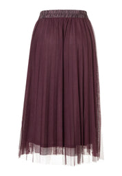 Plisseerock aus Mesh - 0564 - Rot