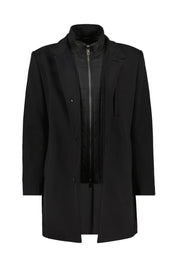 Mantel mit abnehmbaren Reisverschluss - A001 - Schwarz