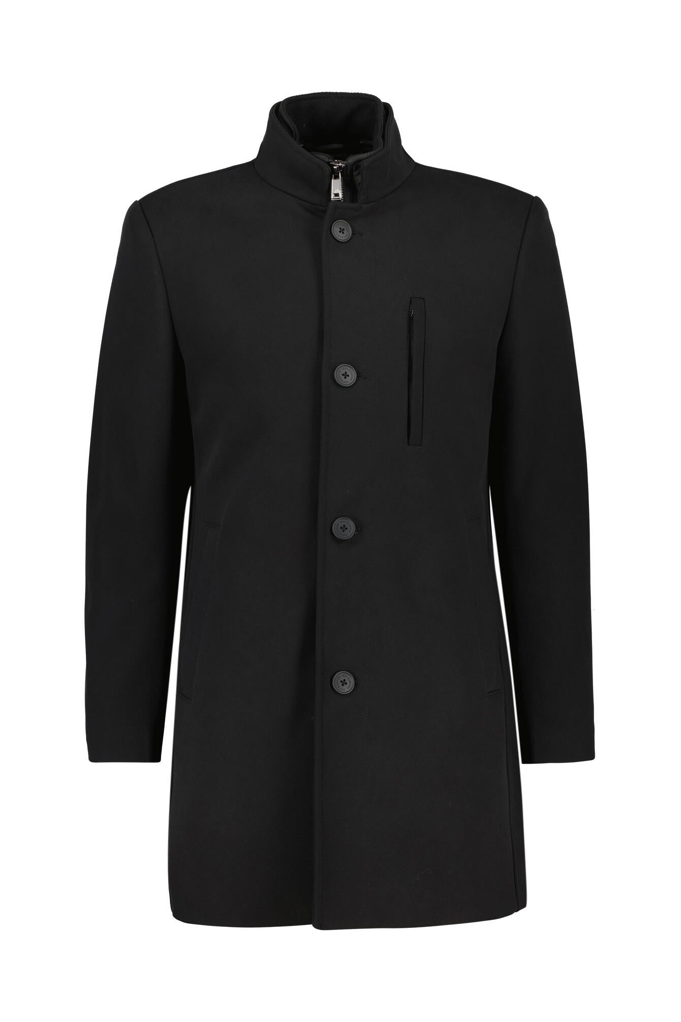 Mantel mit abnehmbaren Reisverschluss - A001 - Schwarz