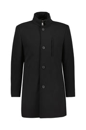 Mantel mit abnehmbaren Reisverschluss - A001 - Schwarz