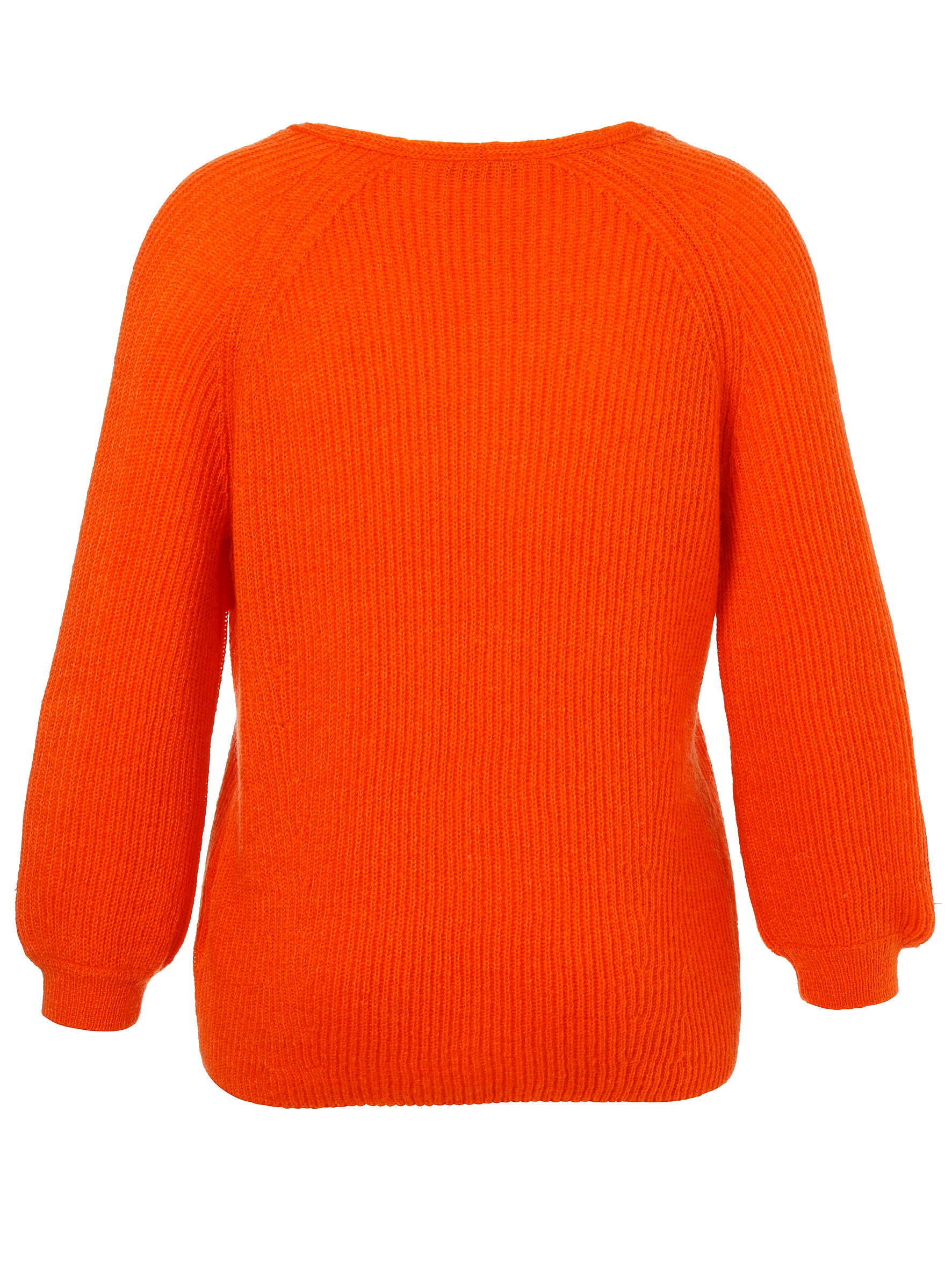 Strickpullover mit V-Ausschnitt - 364 - Orange