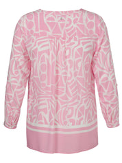 Bluse mit V-Ausschnitt - 674954 - Pink