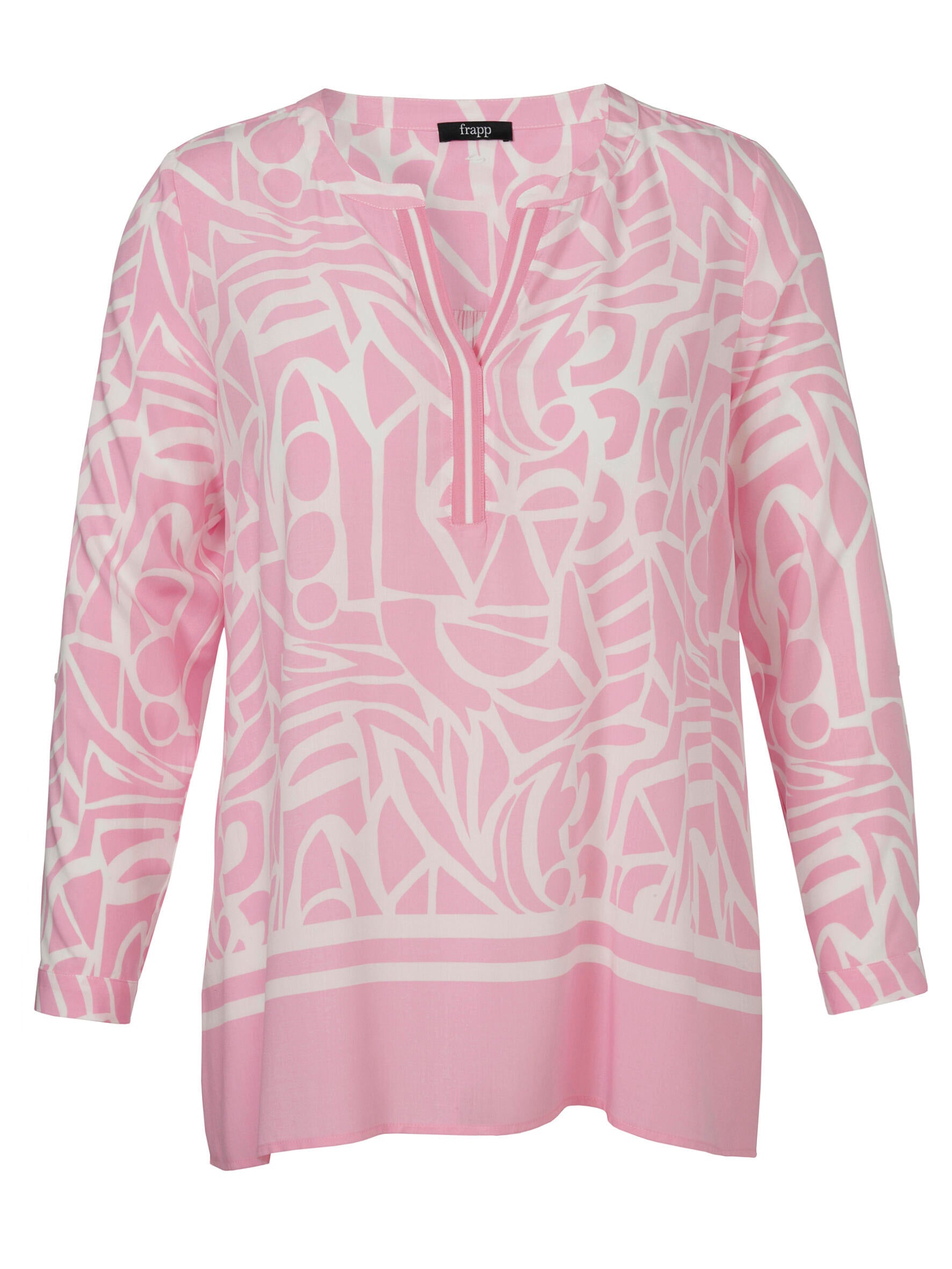 Bluse mit V-Ausschnitt - 674954 - Pink