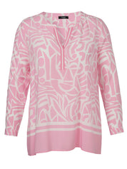 Bluse mit V-Ausschnitt - 674954 - Pink