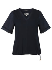 T-Shirt V-Ausschnitt 1/2 Arm - 814 - Blau