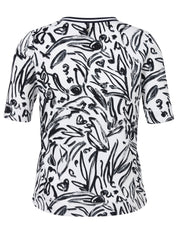 T-Shirt Rundhals 1/2 Arm Druck - 997 - Weiß | Schwarz