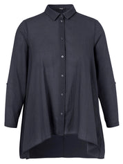Bluse Hemdkragen 1/1 Arm - 814 - Blau