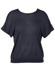 Pullover Rundhals 1/2 Arm überschnittene Schulter - 814 - Blau