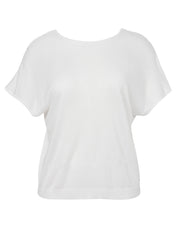 Pullover Rundhals 1/2 Arm überschnittene Schulter - 994 - Weiß