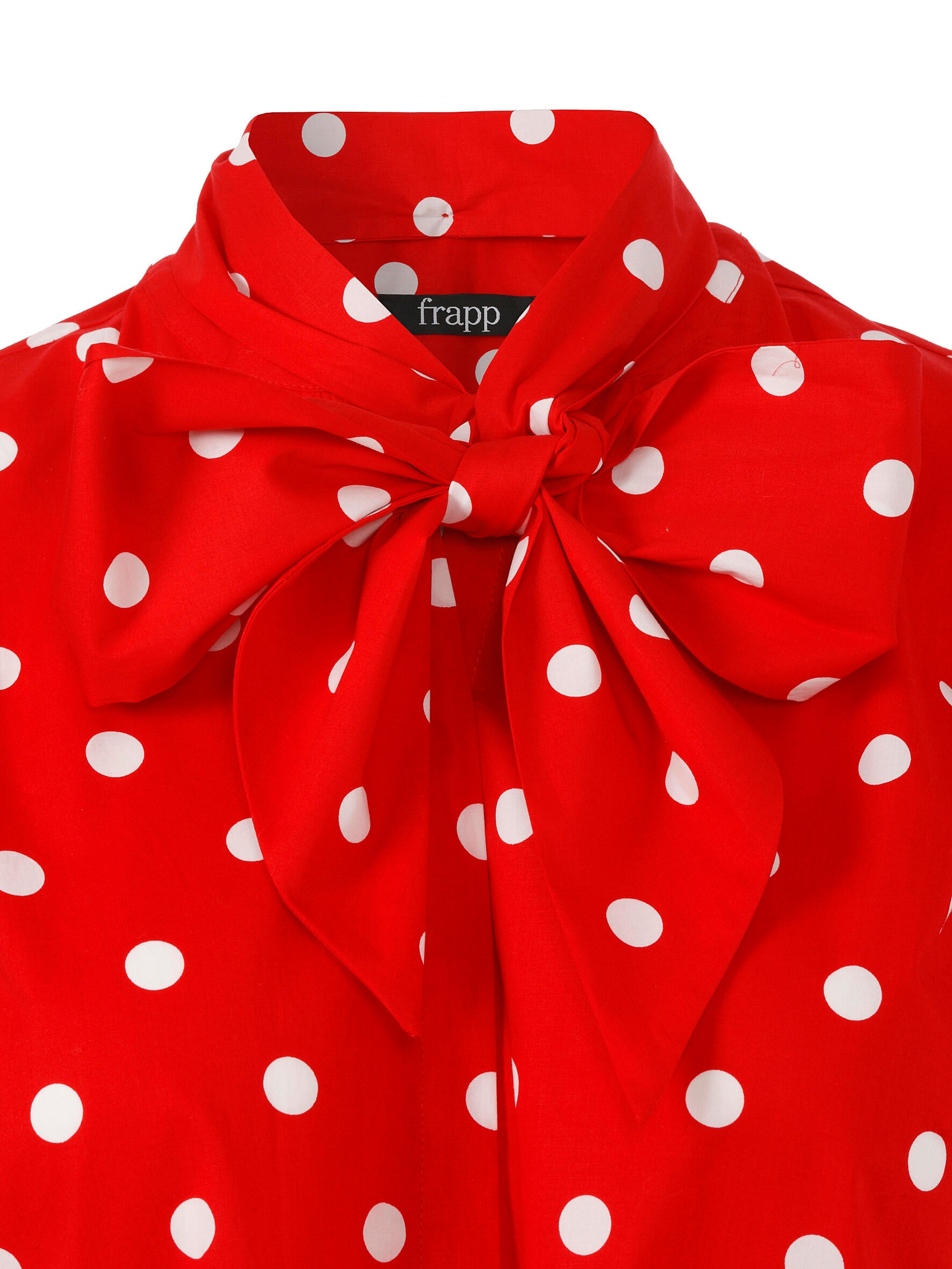 Schluppenbluse aus Baumwolle - 354954-red / offwhite - Rot